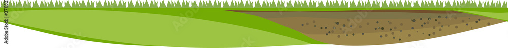 Abstract agriculture border with green and plowed field Abstract agriculture border with green and plowed field