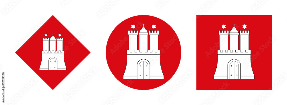 hamburg flag icon set. vector illustration isolated on white background hamburg flag icon set. vector illustration isolated on white background