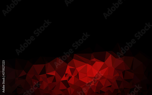 Dark Red vector shining triangular pattern.