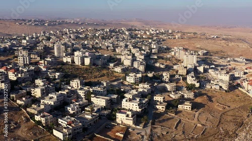 Palestine Hizma Town in North Jerusalem, Aerial view
Hizma Town in Palestinian Authority, Drone view
 photo