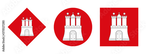 hamburg flag icon set. vector illustration isolated on white background