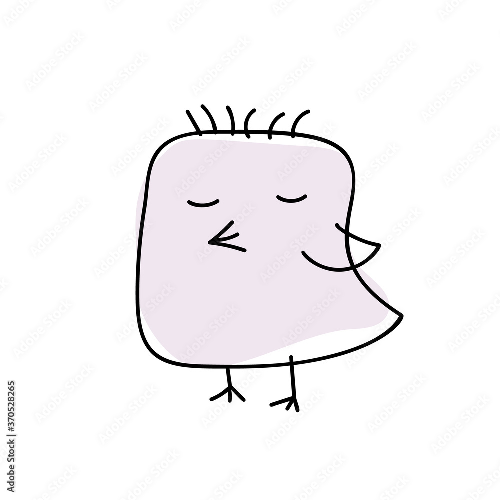Hand drawn vector line doodle. Cute little chick bird. Seasons greetings card perfect for prints, flyers, banners, holiday invitations and more Hand drawn vector line doodle. Cute little chick bird. Seasons greetings card perfect for prints, flyers, banners, holiday invitations and more