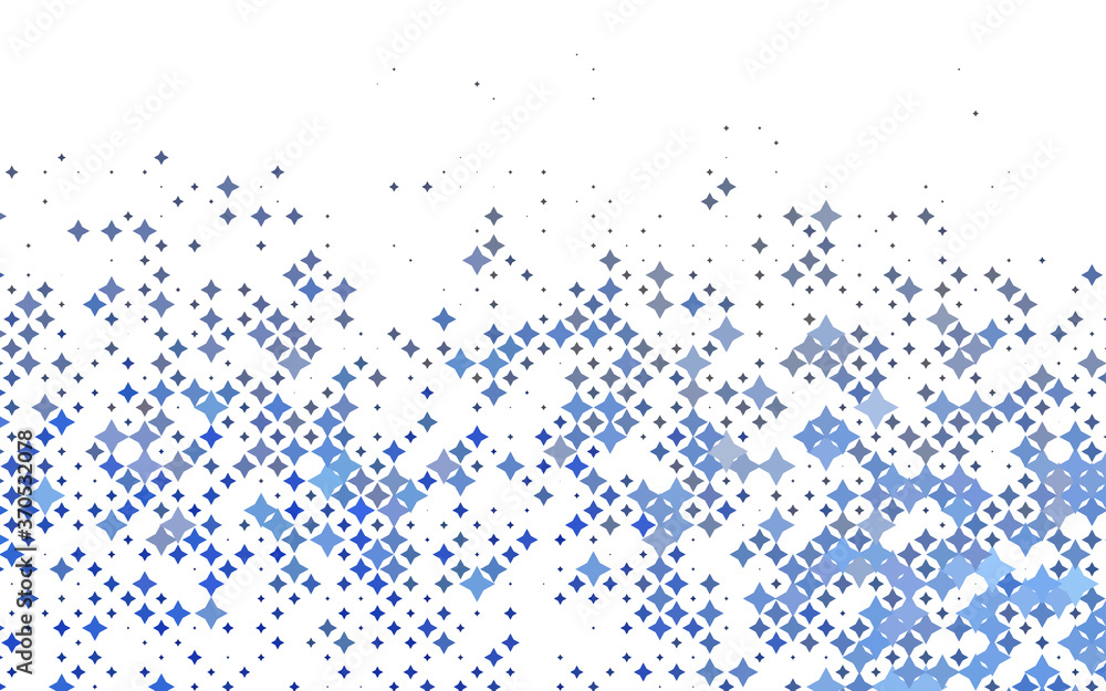Light BLUE vector cover with small and big stars. Light BLUE vector cover with small and big stars.