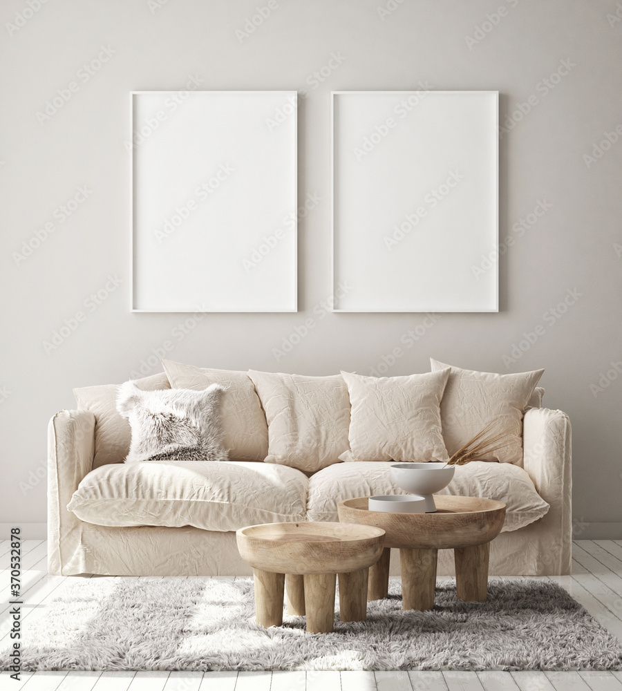 mock up poster frame in modern interior background, living room, Scandinavian style, 3D render, 3D illustration mock up poster frame in modern interior background, living room, Scandinavian style, 3D render, 3D illustration