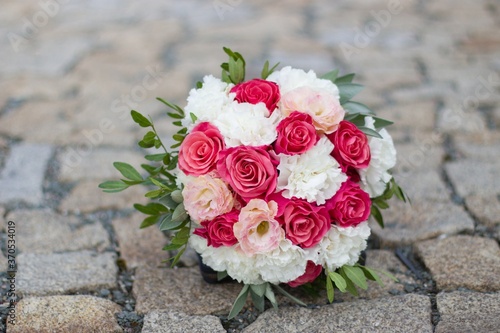 festive bouquet of pink-white