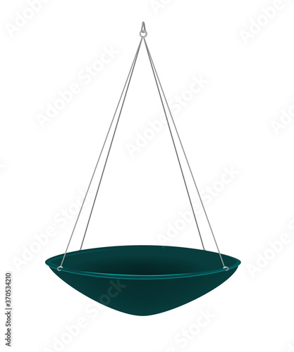 Vector illustration of round hammock for kids vestibular activities, ergotherapy, or sensory integration. Isolated object on white background