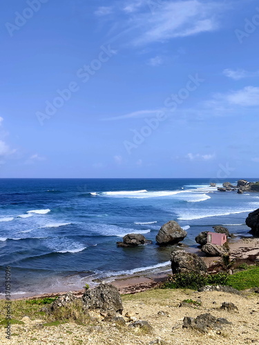 Beautiful view of the coast of Barbados, Nort Point