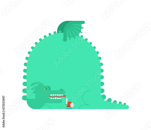Dragon and knight. Fighting monster. vector illustration