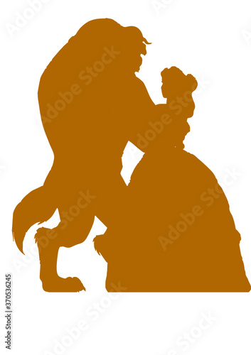 красавица и чудовище танцуют Silhouette