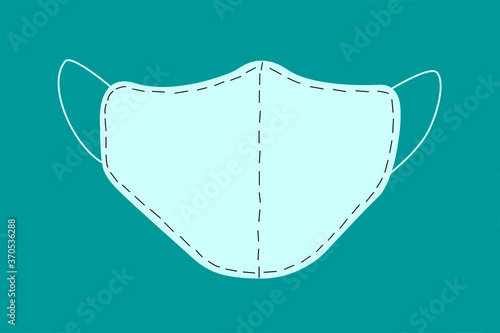 Vector medical mask icon. Healthcare design. Simple hand drawn illustration