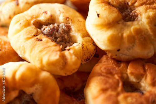 Homemade Meat pies. The traditional Kazakh, Tatar and Bashkir food - belyashi.