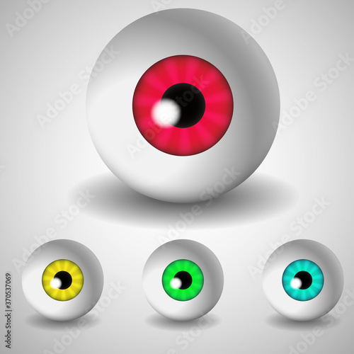 Set of colorful eye balls. Vector illustration. © Leonid
