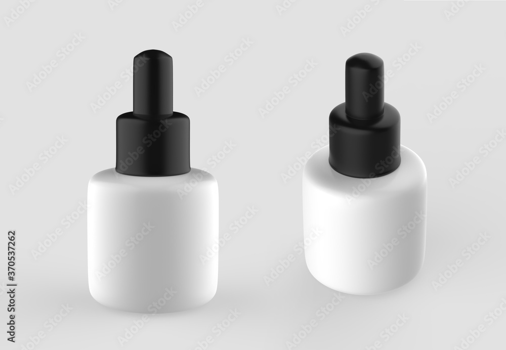 Editable dropper bottle and cap. Contains accurate mesh to wrap your design with envelope distortion. 3d illustration Editable dropper bottle and cap. Contains accurate mesh to wrap your design with envelope distortion. 3d illustration