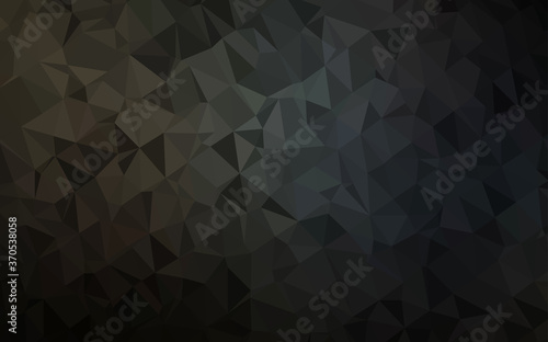 Dark Black vector shining triangular background.