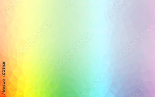 Light Multicolor, Rainbow vector shining triangular background.