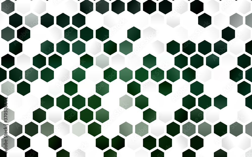 Light Green vector cover with set of hexagons. Light Green vector cover with set of hexagons.