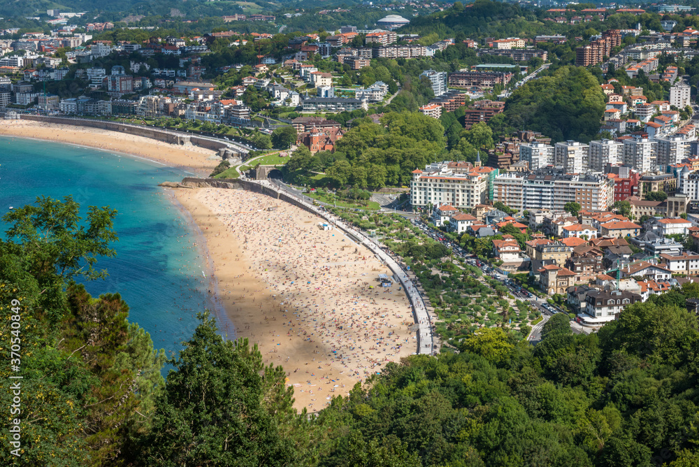 Aerial view of San Sebastian, Donostia, Spain on a beautiful summer day. Aerial view of San Sebastian, Donostia, Spain on a beautiful summer day.
