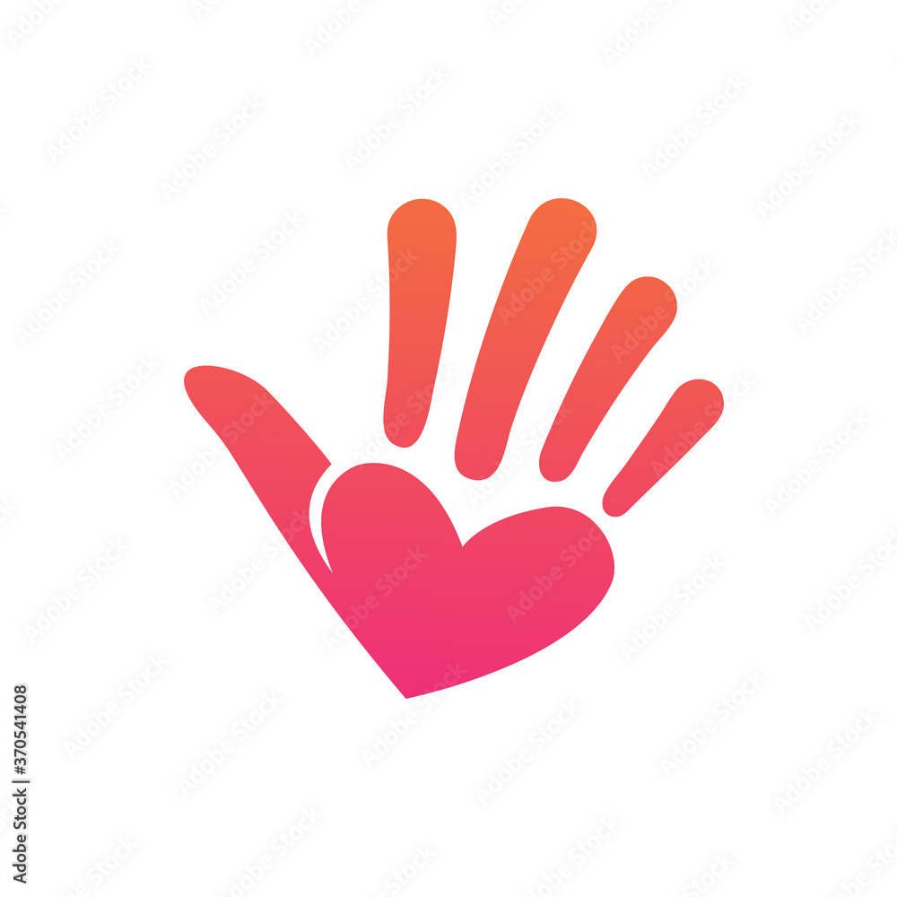 Love Hand Illustration Logo Love Hand Illustration Logo
