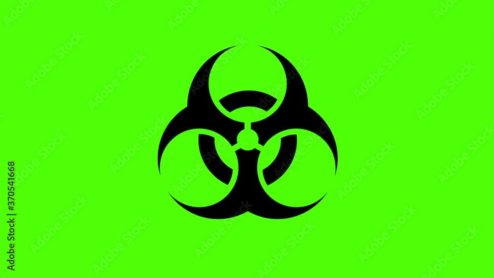 The biohazard sign pulsates and rotates. Seamless animation. On a green screen. The biohazard sign pulsates and rotates. Seamless animation. On a green screen.