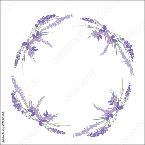 Fresh cut fragrant lavender plant flowers bunch and single, realistic icons set isolated vector illustration