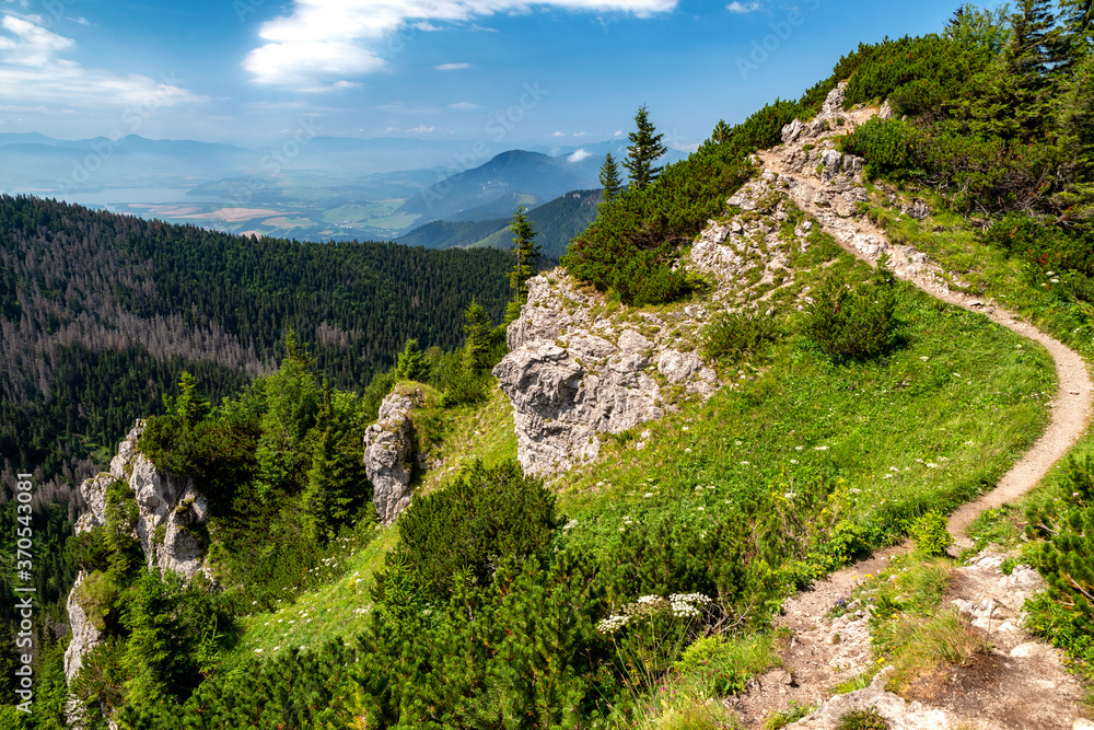 Hiking trail in mountains. Western tatras in Slovakia