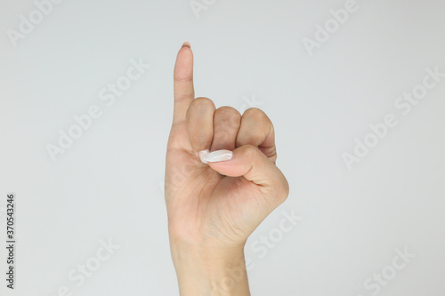 Finger Spelling the Alphabet in American Sign Language (ASL). The letter I
