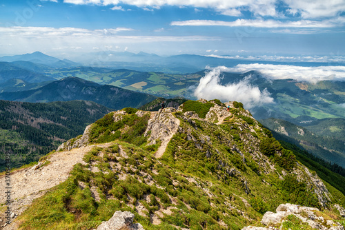 View from top of the hill Sivy vrch in Western Tatras at  Slovakia on region Orava photo