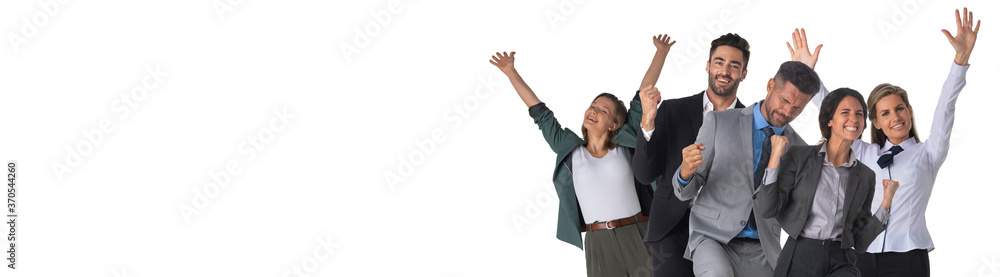 Successful excited business people Successful excited business people