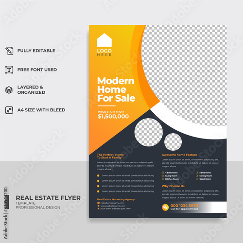 Business flyer with modern design for real estate agency
