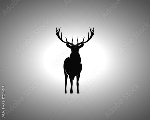 Deer Silhouette on White Background. Isolated Vector Animal Template for Logo Company, Icon, Symbol etc