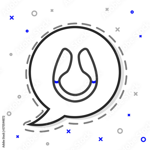 Line Dildo vibrator for sex games icon isolated on white background. Sex toy for adult. Vaginal exercise machines for intimate. Colorful outline concept. Vector Illustration.