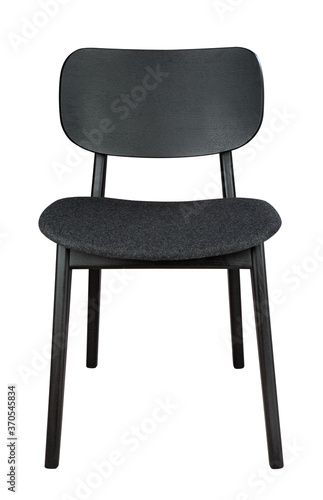 Classic black chair with black textile seat