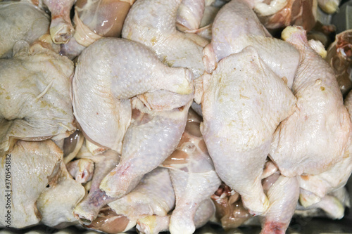 chicken processing in plant factory. poultry production in food industry