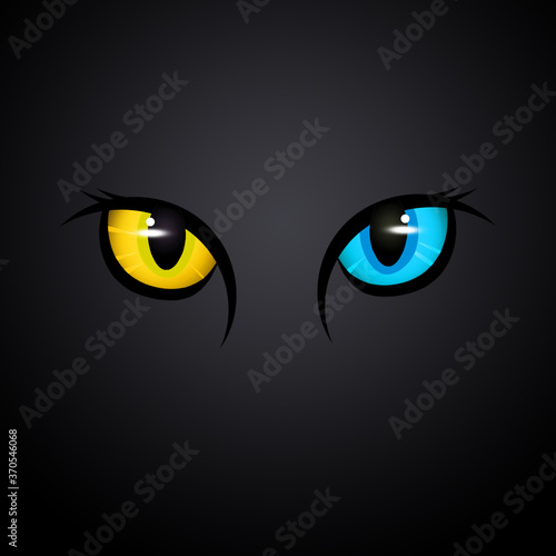 illustration of white cat's eyes