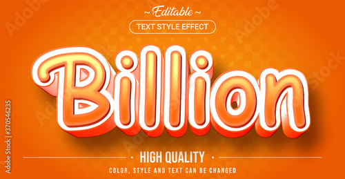 Editable text style effect - Billion theme style.
