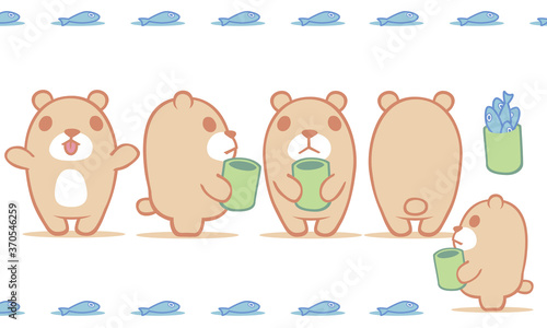 お魚が好きな熊さん