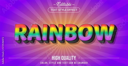 Editable text style effect - Rainbow theme style.