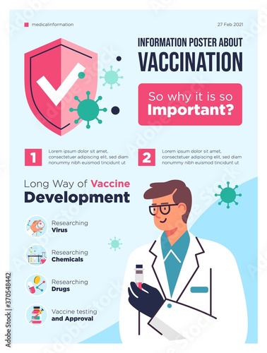 Vaccination concept infographics. health and medical vector illustration.