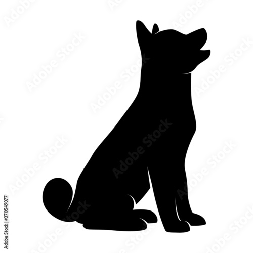 Dog Silhouette on White Background. Isolated Vector Animal Template for Logo Company, Icon, Symbol etc