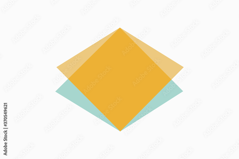 Yellow and blue overlapping diamond shaped vector Yellow and blue overlapping diamond shaped vector
