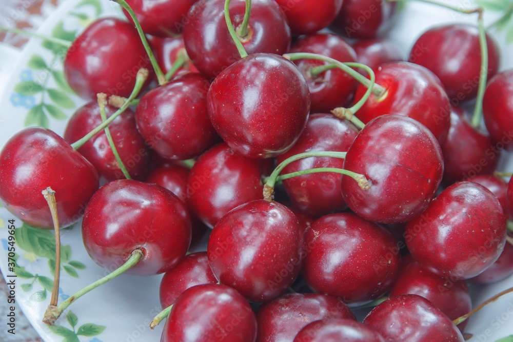 napoleon cherries close-up in a plate napoleon cherries close-up in a plate