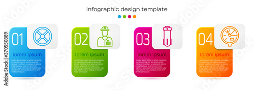 Set line Industry valve, Plumber, Water filter and Water meter. Business infographic template. Vector.