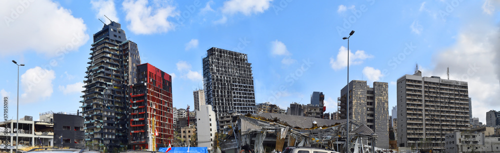 Naklejka premium centrum Bejrutu Liban po wybuchu