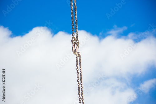 hook from crane on sky background