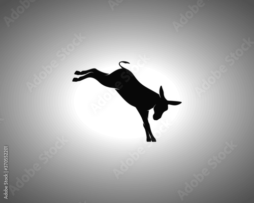 Donkey Silhouette on White Background. Isolated Vector Animal Template for Logo Company, Icon, Symbol etc