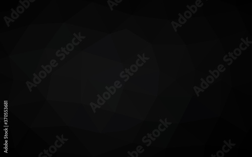 Dark Black vector shining triangular pattern.