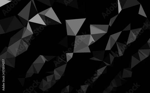 Dark Silver  Gray vector shining triangular background.