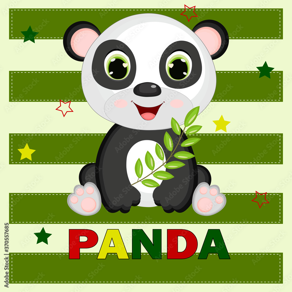 Obraz premium its a panda. So cute panda. Can be used for kid's clothing. Use for print, surface design, fashion wear. Adorable character for design of album, scrapbook, card and invitation