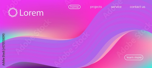 Colorful Lucid Gradient Overlay. Landing Page, Pink, Purple Background. Trendy 