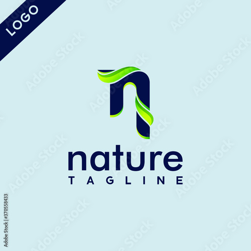 Nature logo, This logo is suitable for corporate organizations, communities with the letter N with a natural theme,